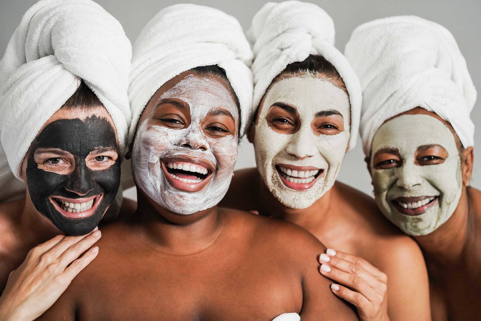 women with face masks on