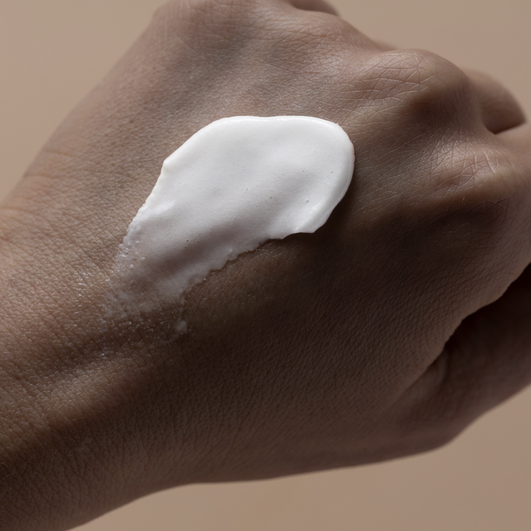 lotion on hand