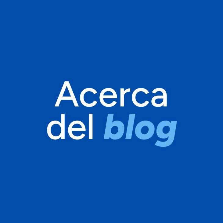 Encabezado de página ‘Sobre el blog’ con fondo azul y diseño minimalista