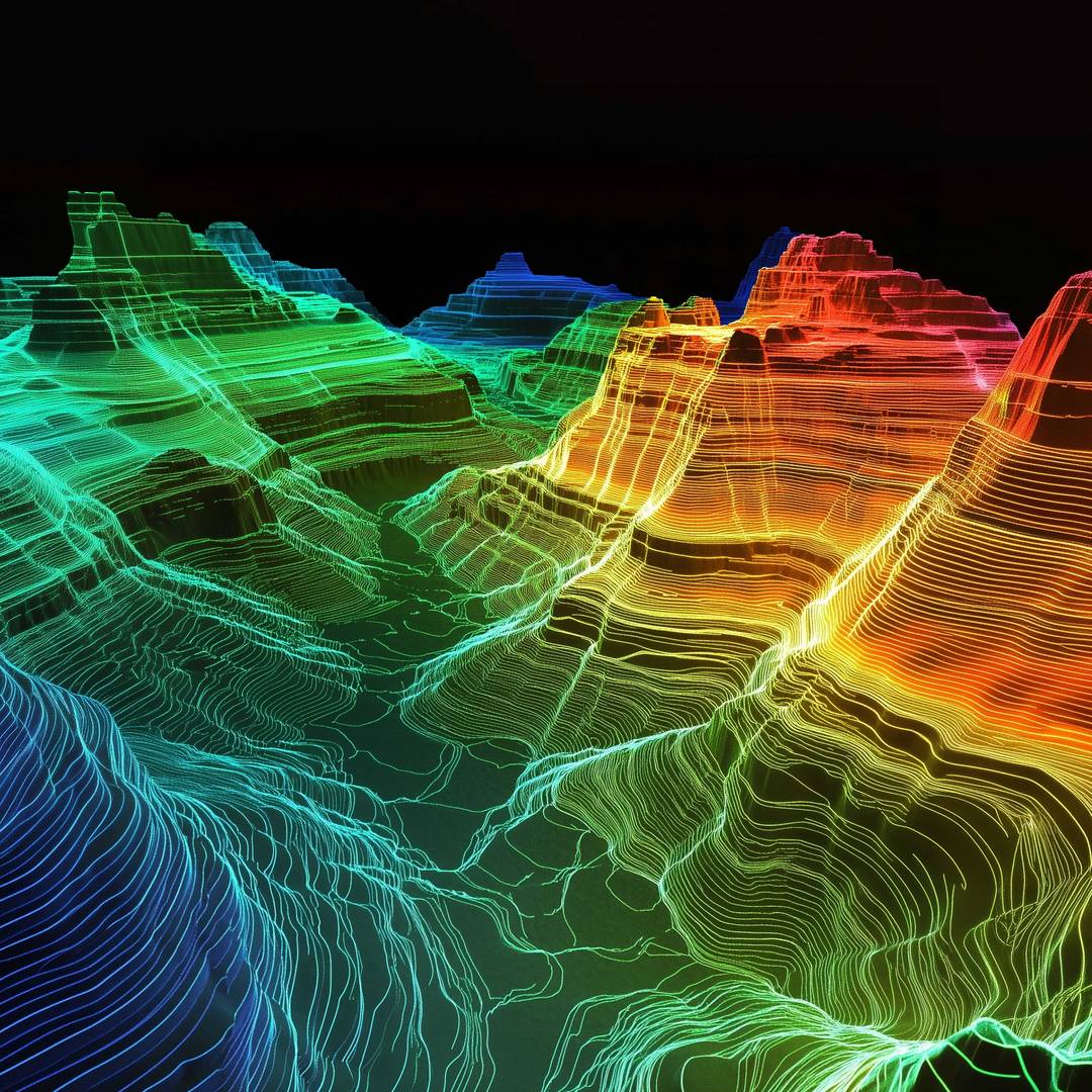 Lidar image mountainous terrain