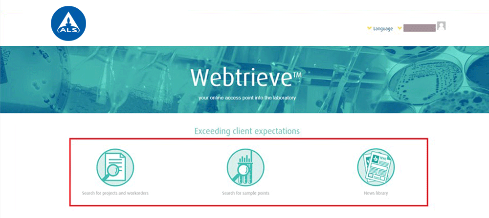 Webtrieve new user screen