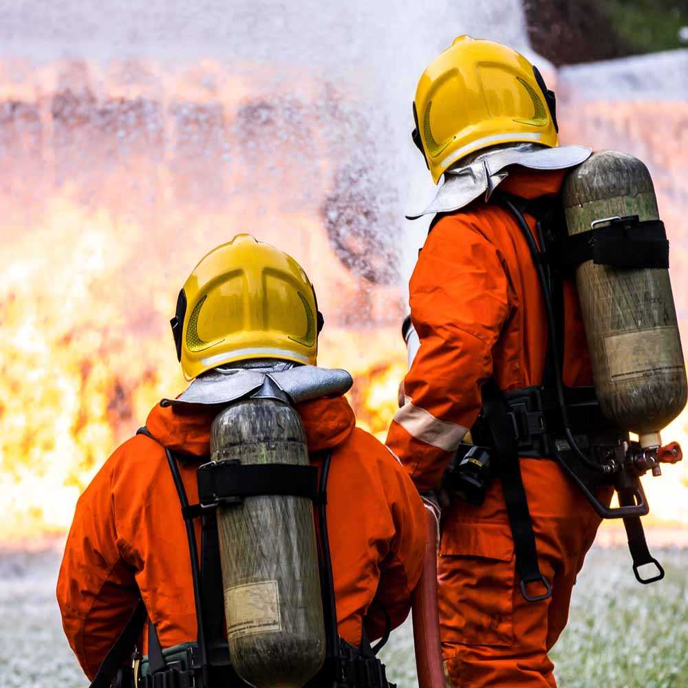 Firefighter training at airport