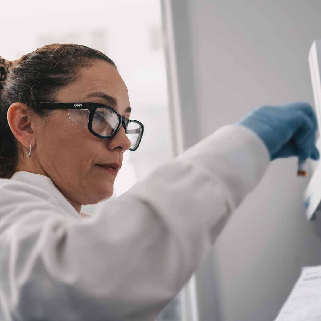 Lab technician analysing PFAS sample