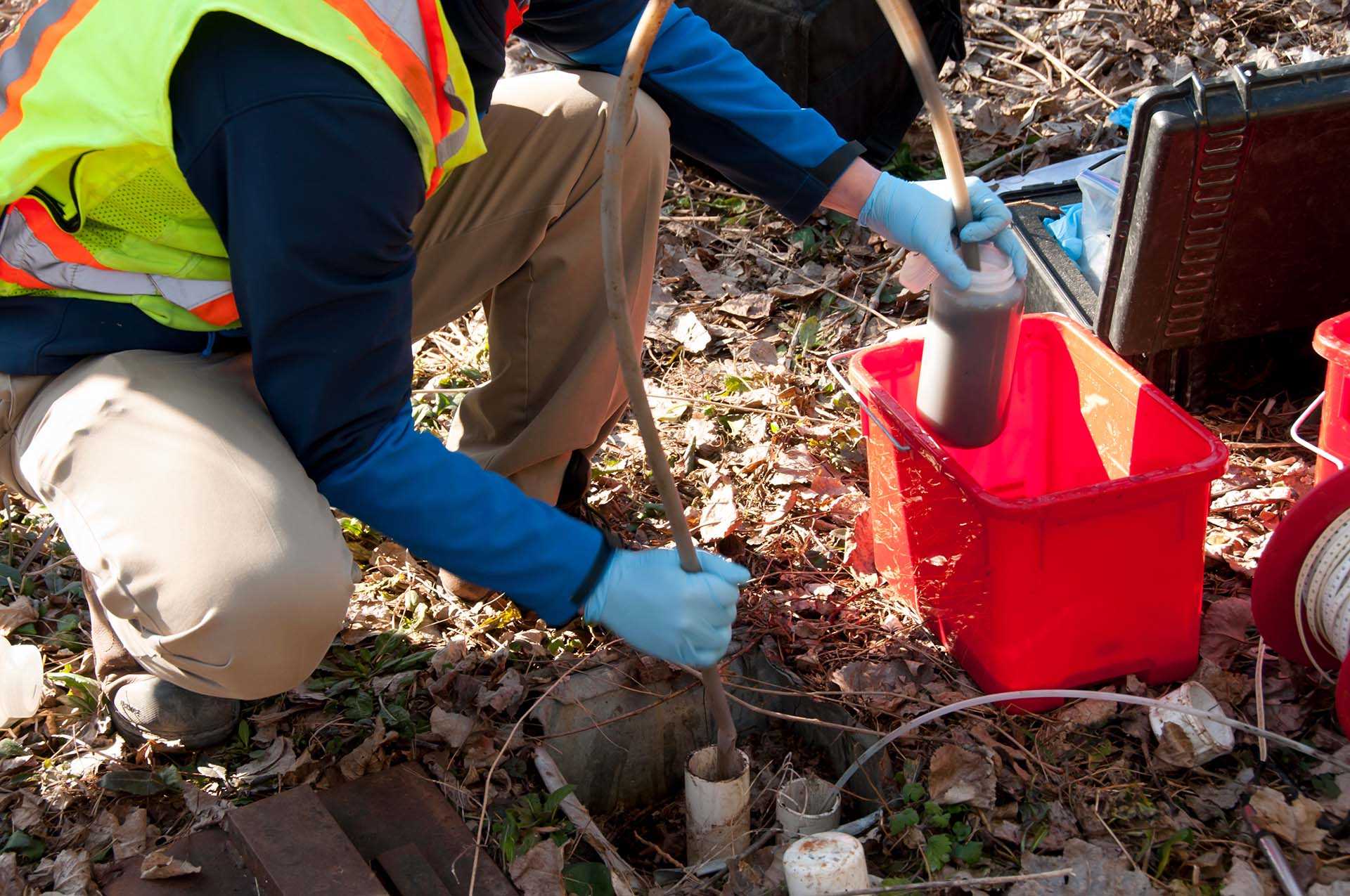 Figure 3.  Collection of disturbed groundwater sample