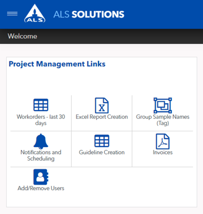 Figure 1.  Project Management Links Widget