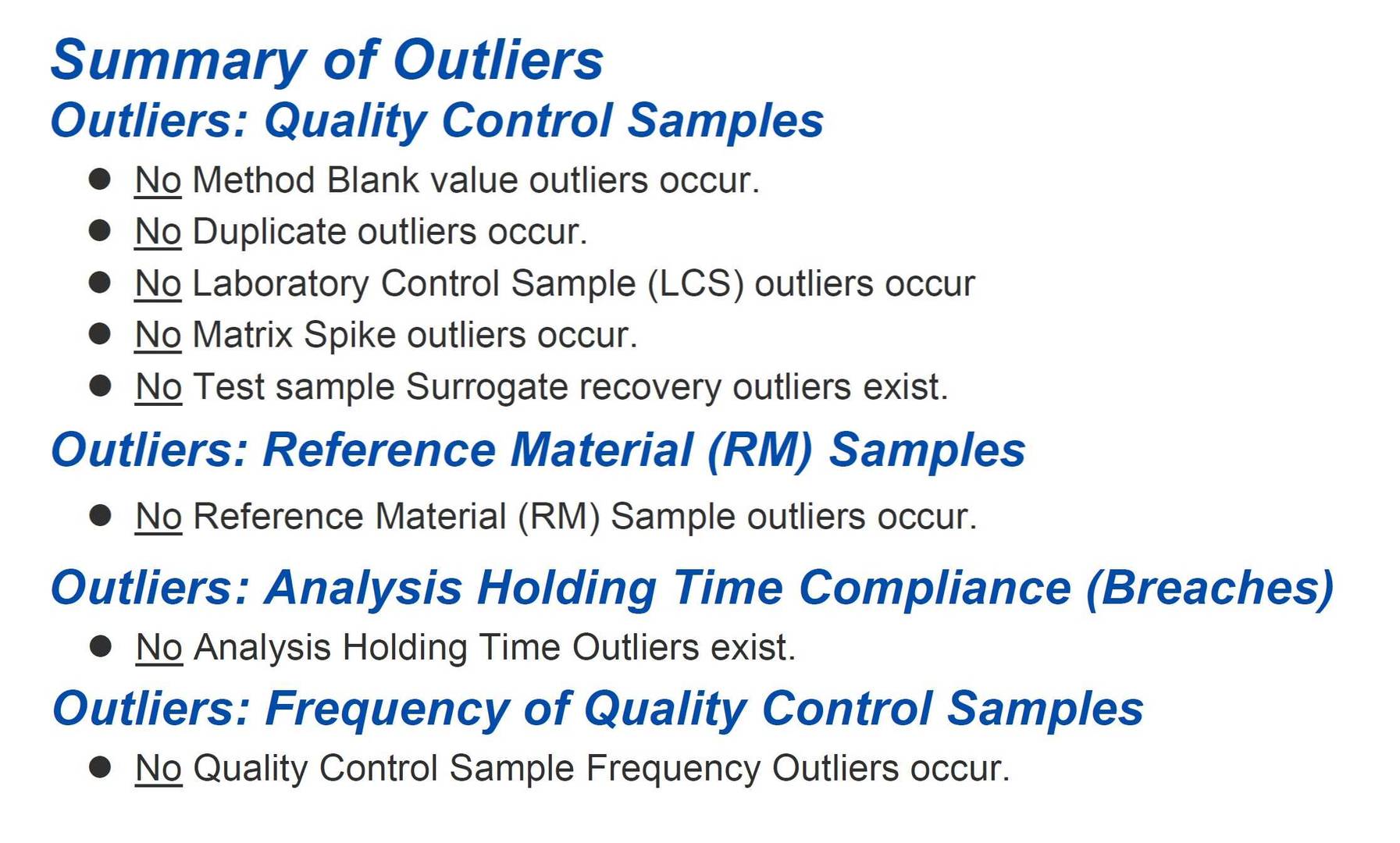 Figure 1:  Summary of Outliers