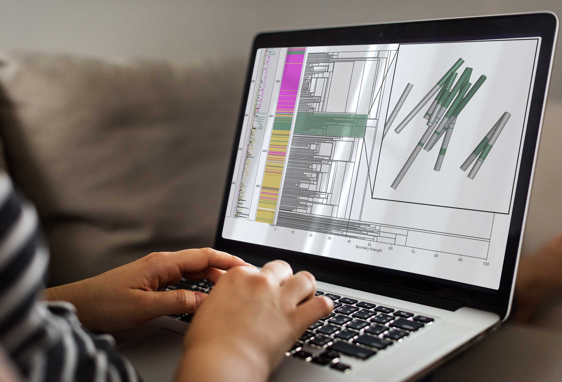 Multivarié, multiéchelle - Ordinateur portable avec données géologiques