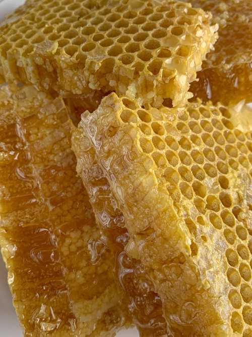 Honeycomb broken apart to show cross section