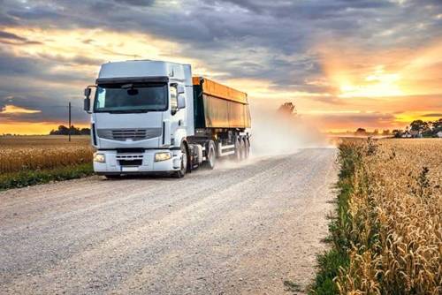 Grain truck on a rural road